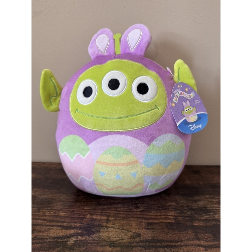 Squishmallow Easter ALIEN Martien 10" Disney Toy Story Plush 2023 Bunny Ears NEW